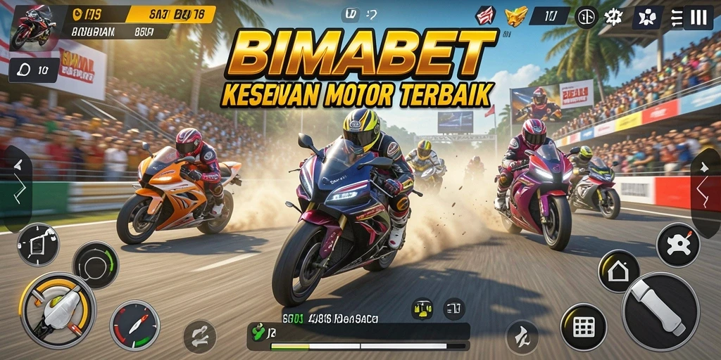 Gameplay seru dengan balapan motor yang mendebarkan.
