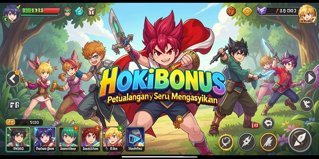 Tampilan gameplay HOKIBONUS dengan karakter Anime yang menarik.