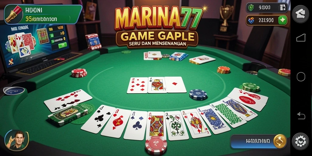 Tampilan gameplay seru dari MARINA77 di antara pemain Gaple.