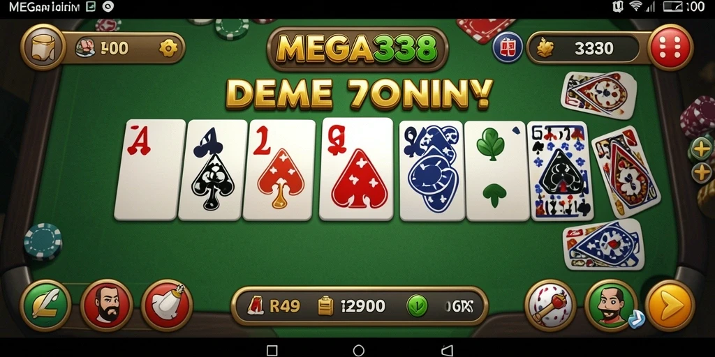 Tampilan gameplay seru dari MEGA338 di dalam permainan Domino.