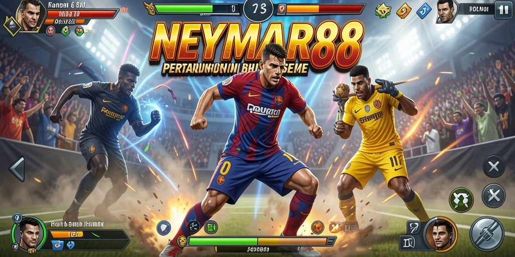 Tangkapan layar gameplay seru NEYMAR88 dengan aksi pertarungan mendebarkan.