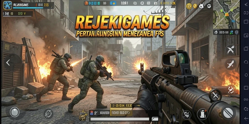 Tampilan gameplay menegangkan di <strong>REJEKIGAMES</strong> dengan aksi tembak-menembak yang seru.