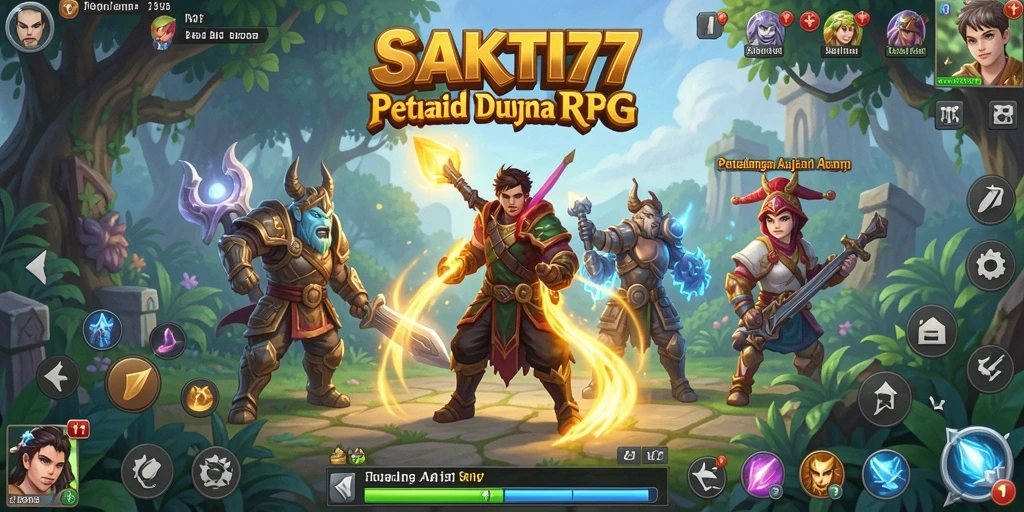 Screenshot utama SAKTI77 menampilkan aksi pertarungan RPG yang epik.