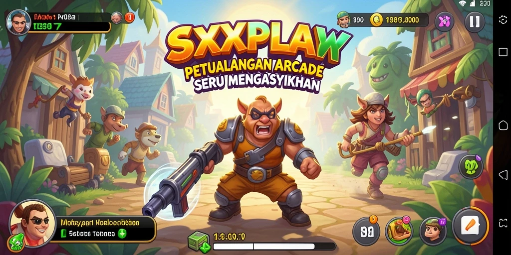 Tangkapan layar gameplay SXXPLAY yang menunjukkan aksi seru dan tantangan arcade.