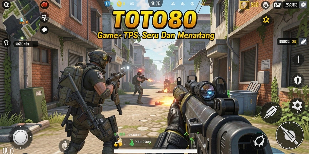 Screenshot TOTO80 menampilkan aksi seru dalam pertempuran TPS.